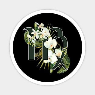 Virgo Horoscope Zodiac White Orchid Design Magnet